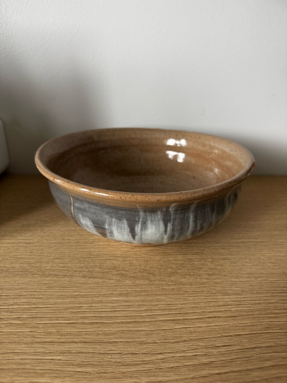 Handcrafted Ceramic Serving Bowl - Brown and Gray
